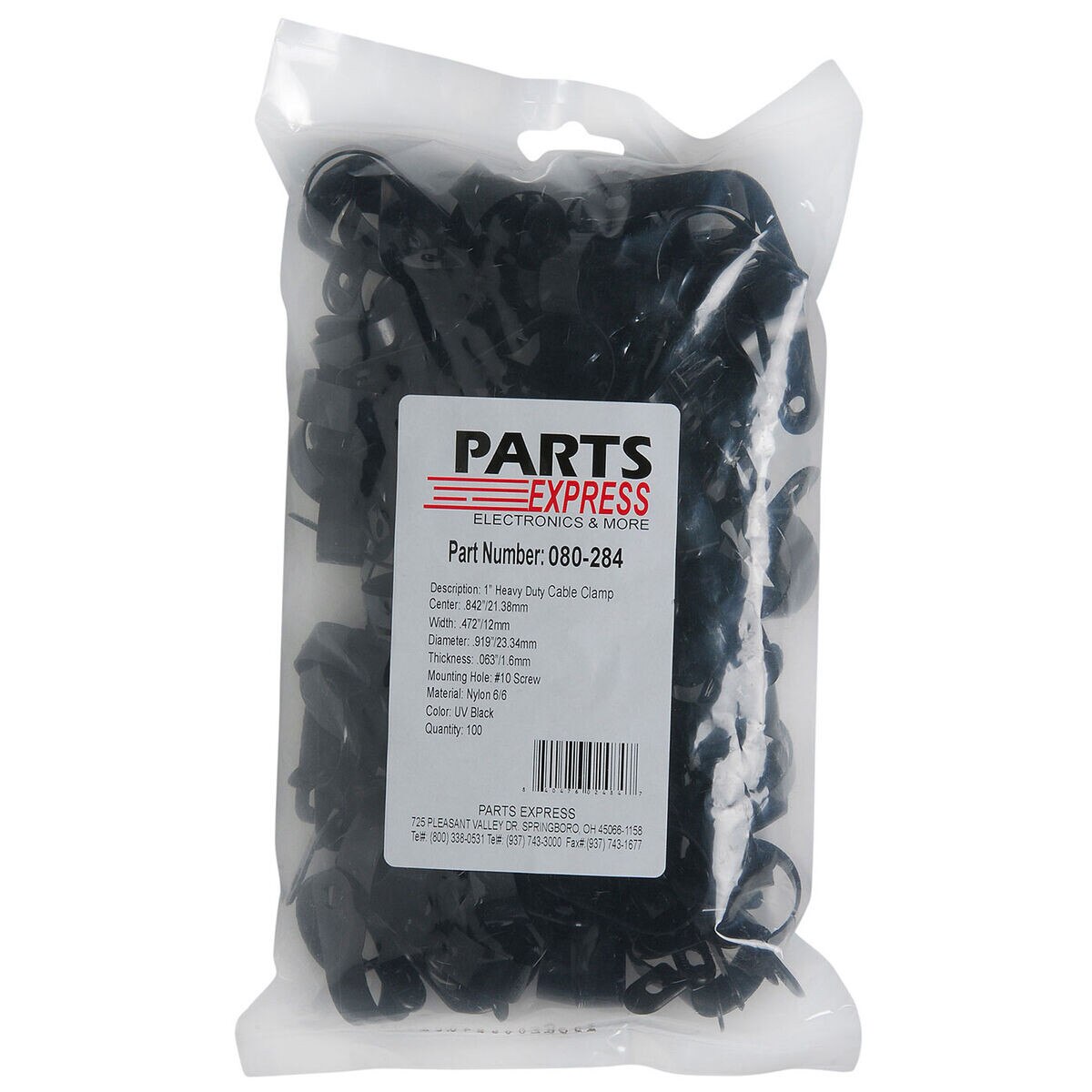 Heavy Duty Cable Clamps 1" Black 100 Pcs.